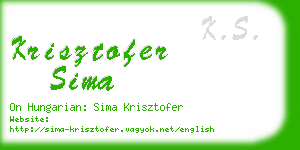 krisztofer sima business card